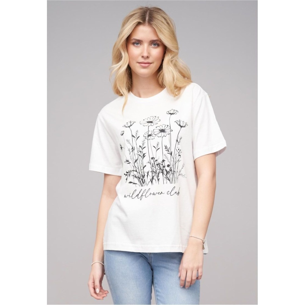 Cloud5ive - Wildflower Dames T-shirt - Wit